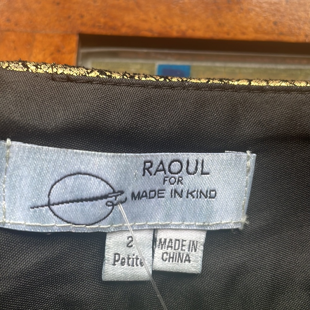 💕HP💕Gold/Black Leather “Crackled “ Look Pencil Skirt NWT (RAOUL) also fits reg - Picture 11 of 11